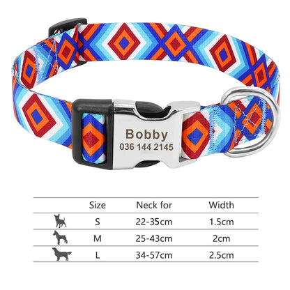 Adjustable Nylon Dog Collar with Engraved ID