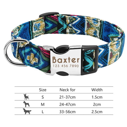 Adjustable Nylon Dog Collar with Engraved ID