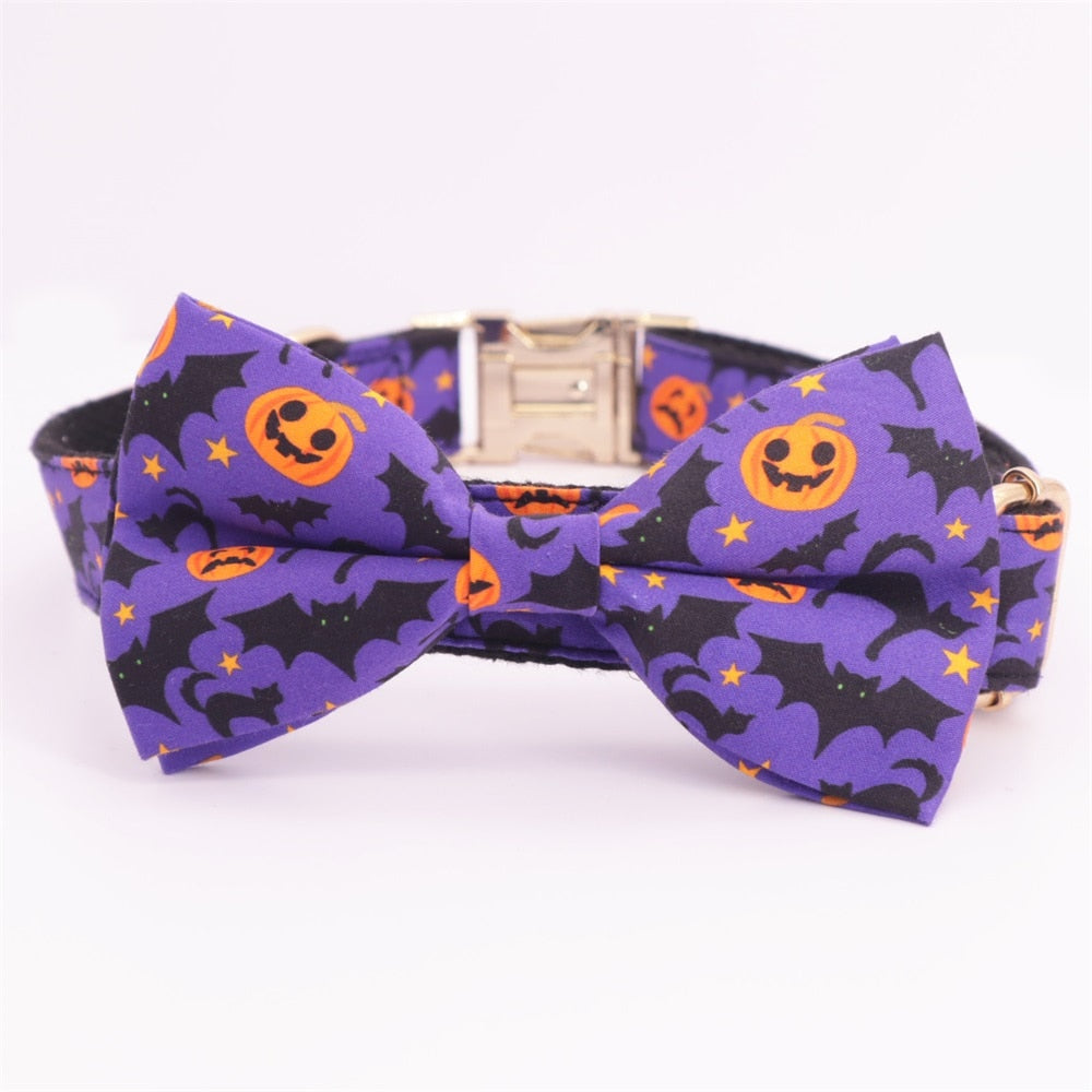 Spooky Night Collar and Bow Tie or Flower