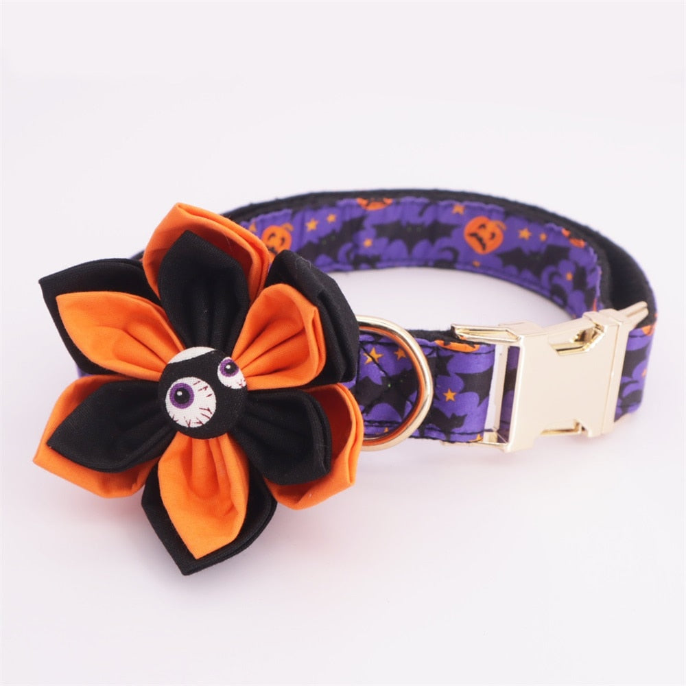 Spooky Night Collar and Bow Tie or Flower