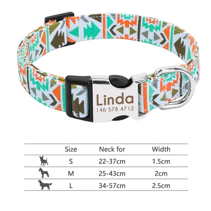 Adjustable Nylon Dog Collar with Engraved ID