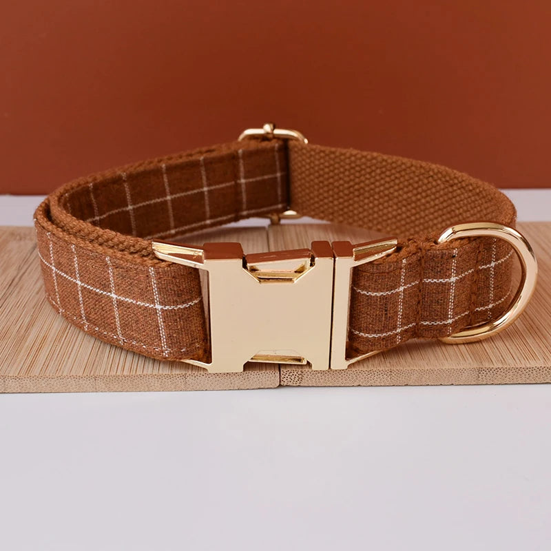 Plaid Dog Collar & Leash Set
