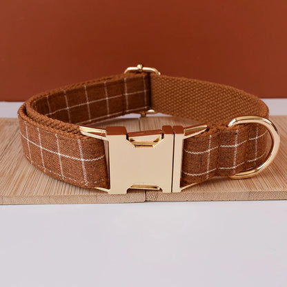 Plaid Dog Collar & Leash Set