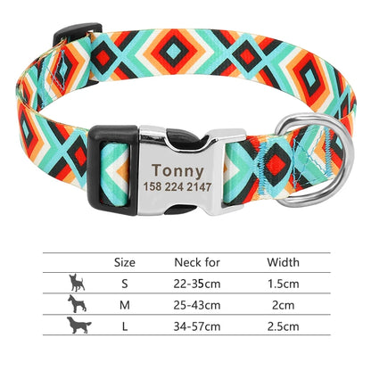 Adjustable Nylon Dog Collar with Engraved ID
