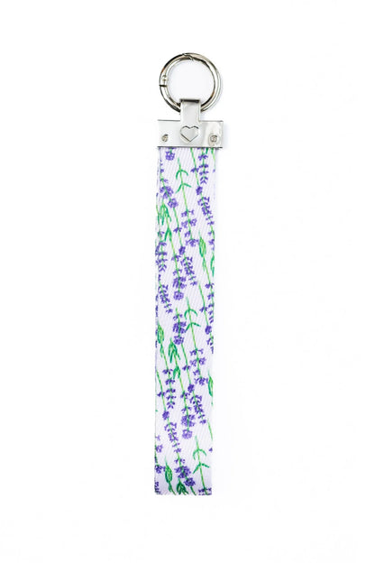 Lavender Blooms Dog Bandana & Matching Keychain detail view | Cutie Paw Co.