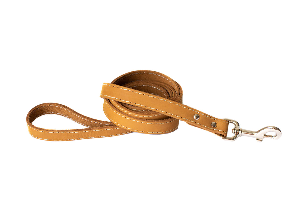 Traditional Khaki Leather Leash