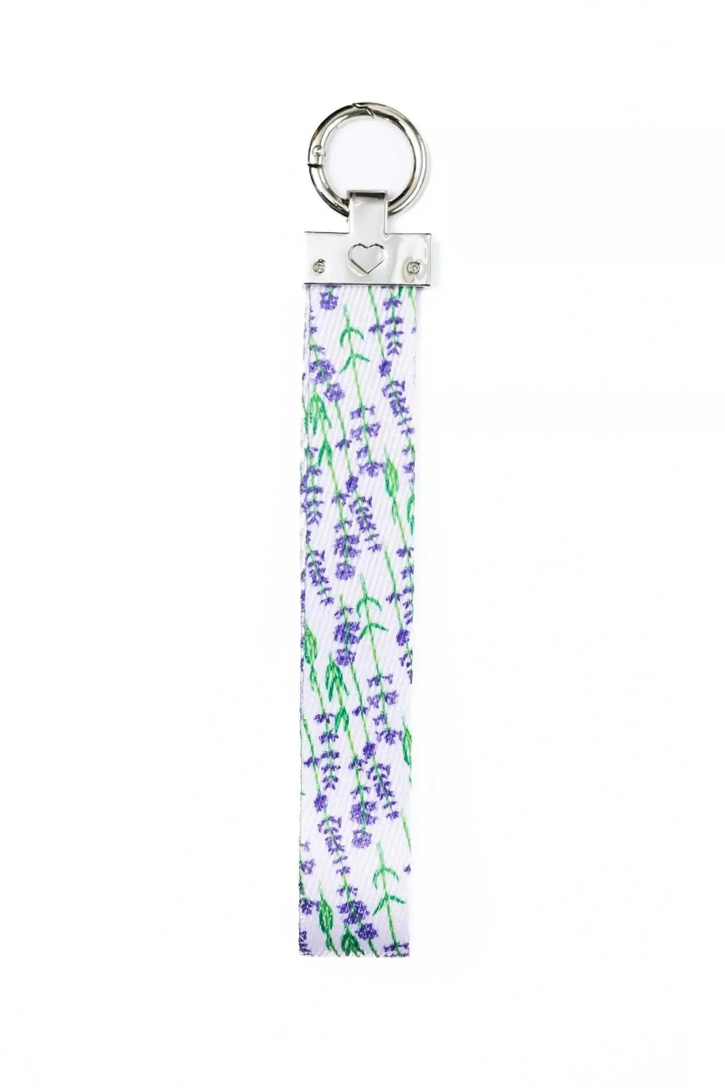 Lavender Blooms Wristlet Keychain on dog — pet accessory close-up | Cutie Paw Co.