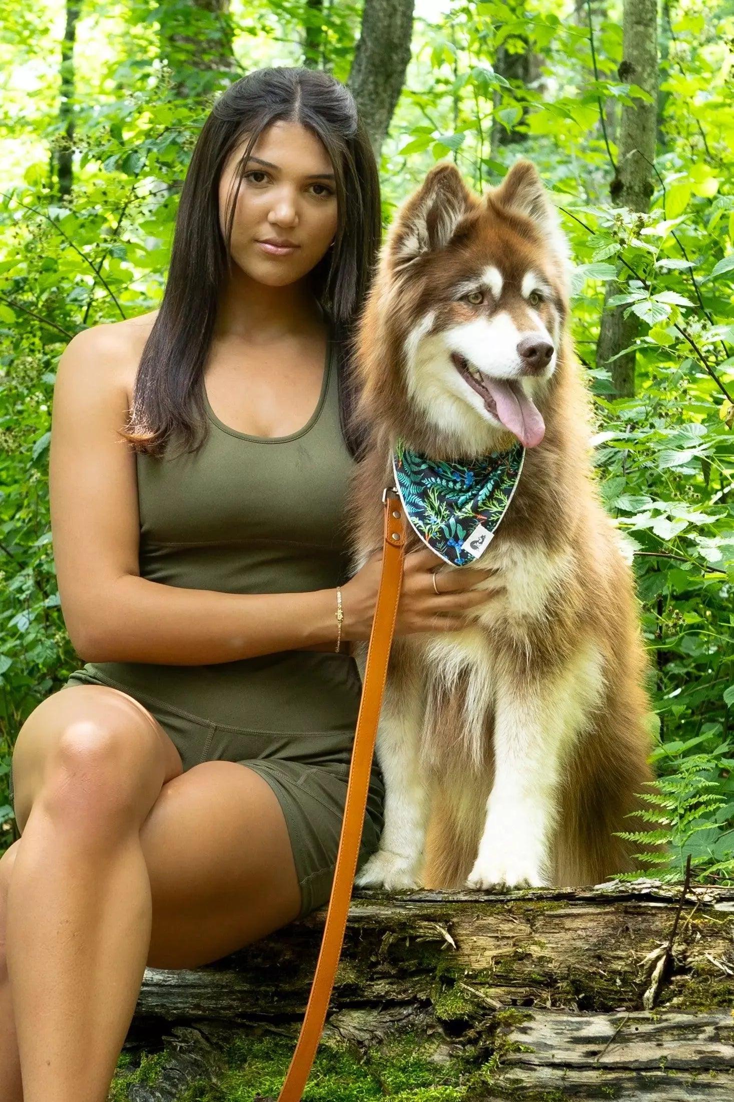 Magical Fern Forest Dog Bandana detail view | Cutie Paw Co.