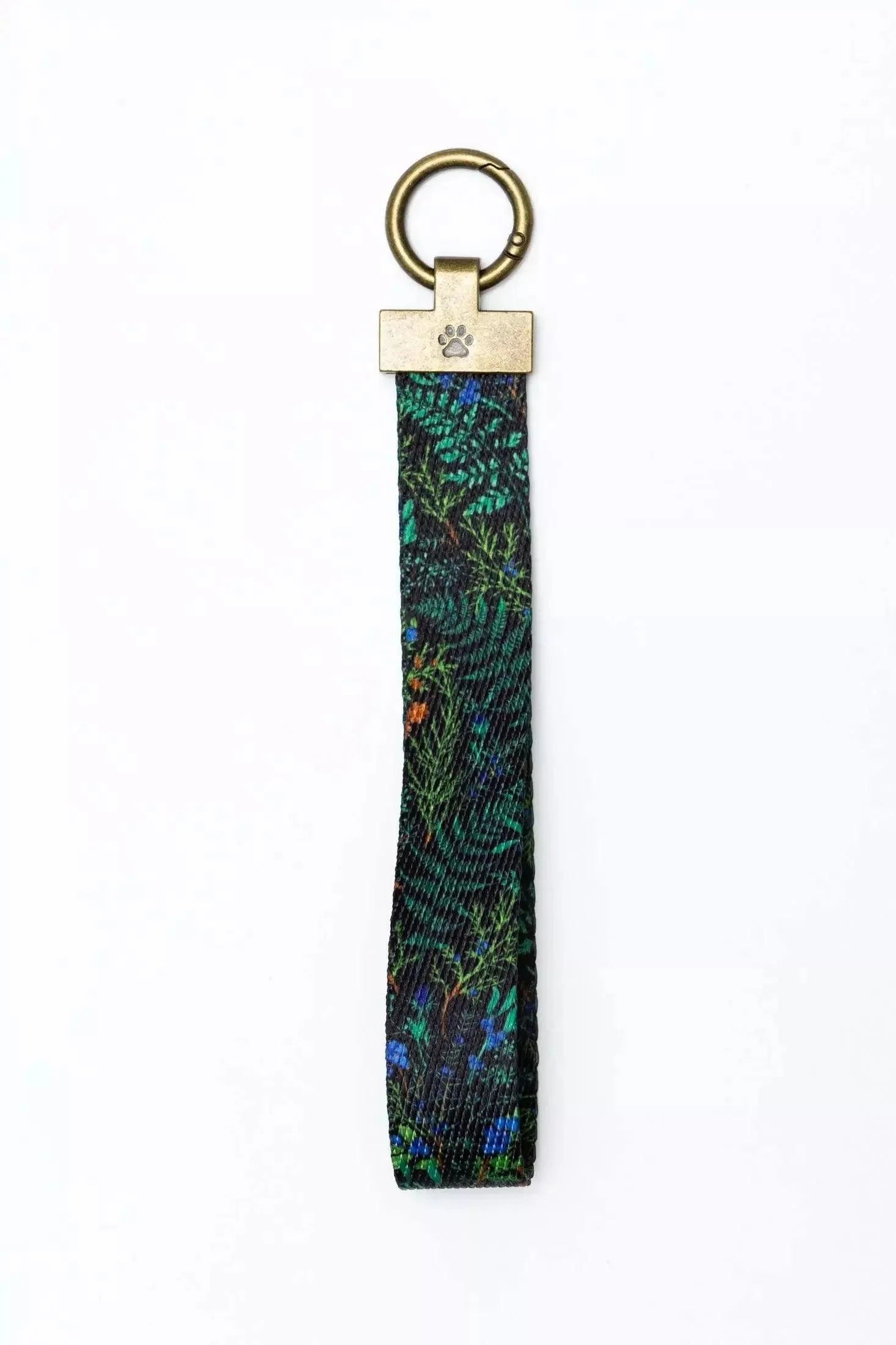 Magical Fern Forest Wristlet Keychain on dog — pet accessory close-up | Cutie Paw Co.