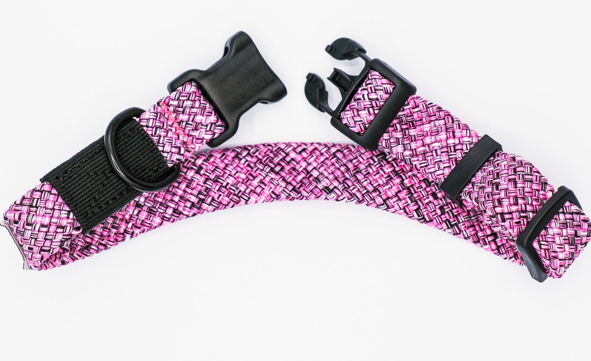 Adventure Style Mountain Blush Climbing Rope Dog Collar detail view | Cutie Paw Co.