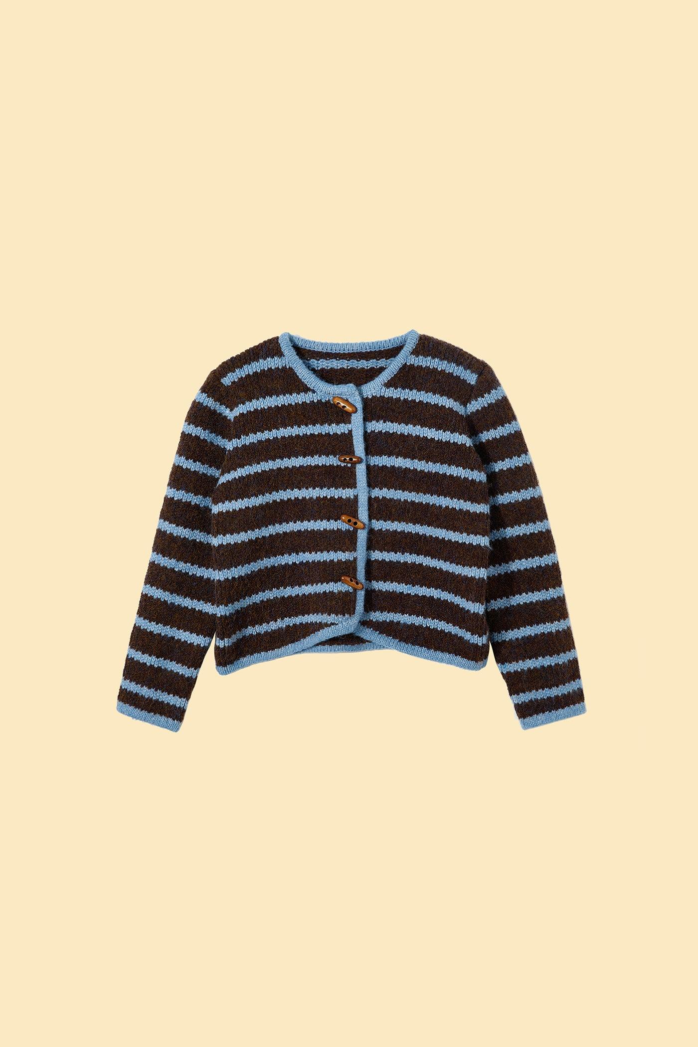 Bluebell Stripes Crop Cardigan | Cutie Paw Co.