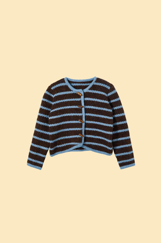 Bluebell Stripes Crop Cardigan | Cutie Paw Co.