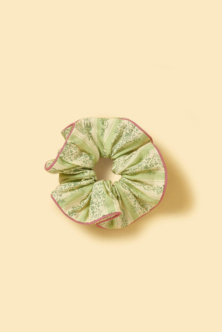 Picnic Bliss Floral Gingham Print  Handmade Scrunchie | Cutie Paw Co.