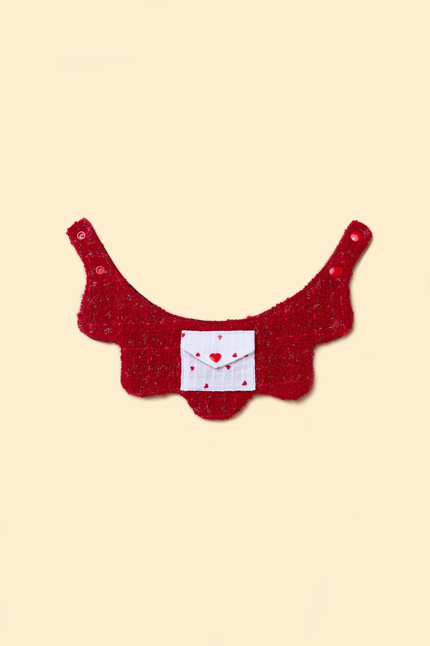 Love Note Reversible Handmade Bandana detail view | Cutie Paw Co.
