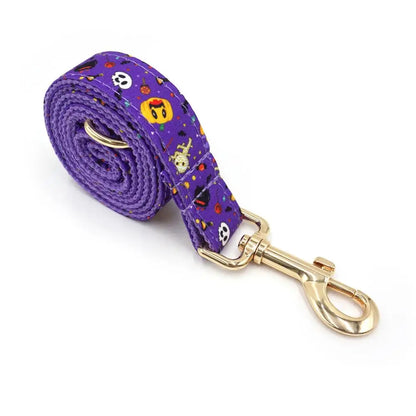 Purple Halloween Dog Collar & Leash Set