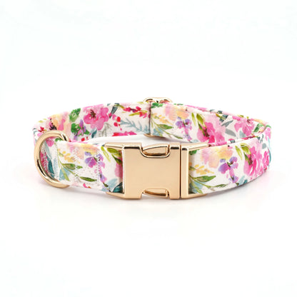 Summer Pink Floral Dog Collar