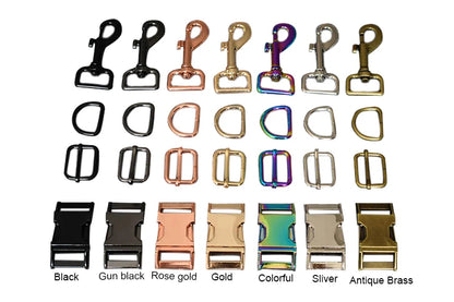 Blue Grid Dog Leash with Engraved ID Tag