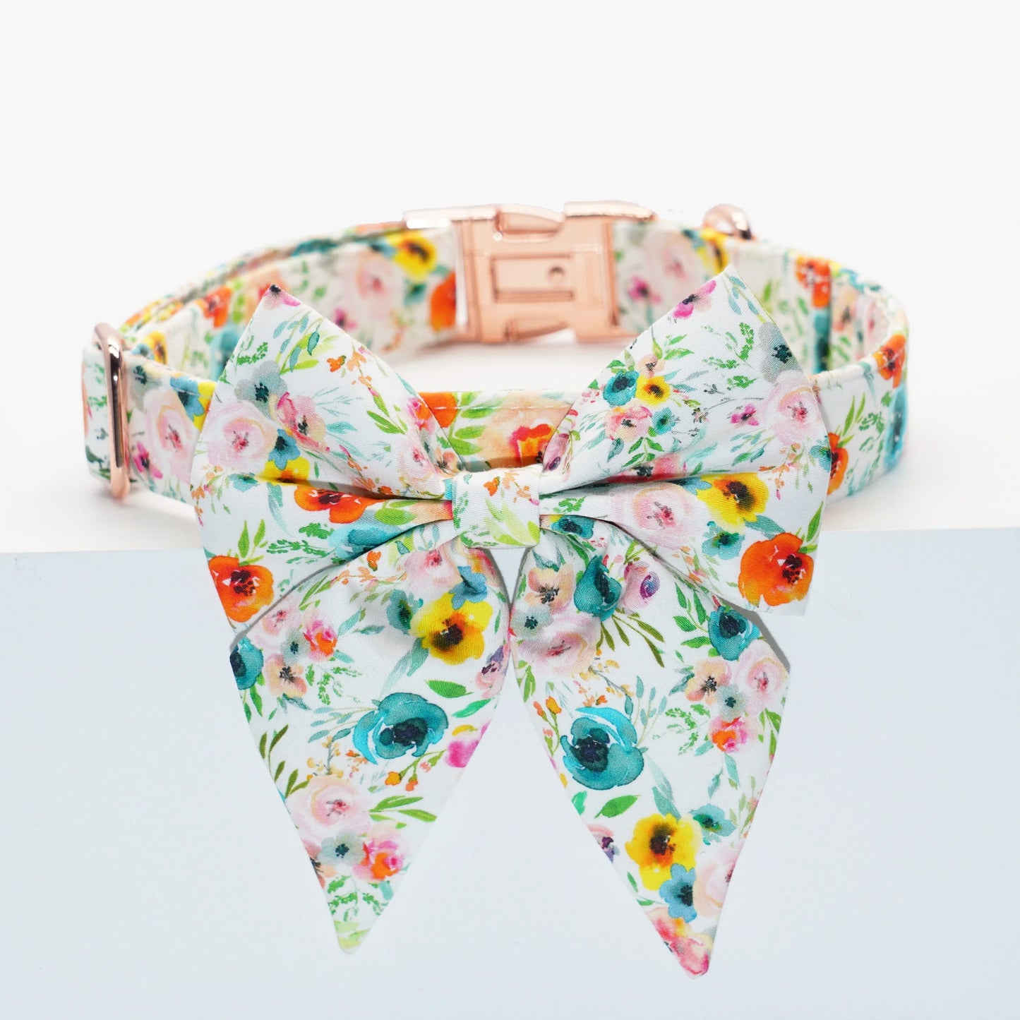 Watercolor Floral Dog Collar, Bandana & Leash