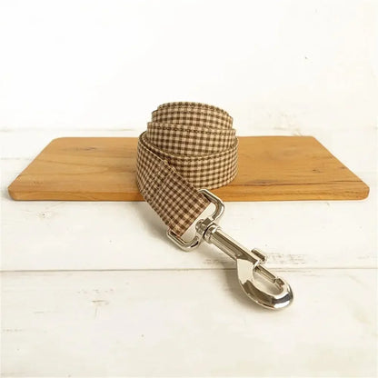 Coffee Brown Dog Collar & Leash Set