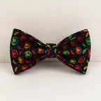 New Halloween Colorful Pumpkin Pet Dog Collar Adjustable Harness Neck Ring Bowknot Engravable Set for Small and Medium Dogs