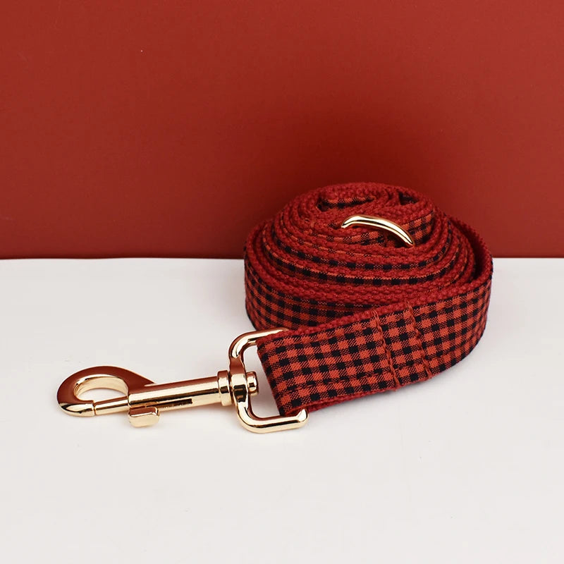 Plaid Dog Collar & Leash Set