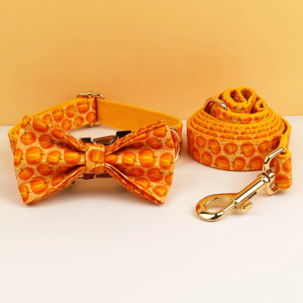 Halloween Personalized Dog Collar with Free Engraving ID Name Tag Pet Accessory Set with Matching Leash And Harness