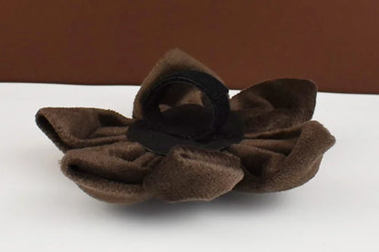 Dark Brown Velvet Dog Collar & Leash Set