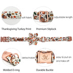 Elegant little tail Dog Collar with Bow - Fall Dog Collar Bow Thanksgiving Turkey Bow Girl Boy Pet Collar Soft Dog Bowtie Collar