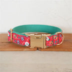 Personalized Dog Collar with Free Engraving, Matching Pet Leash,Customzied Contacts Metal Buckle,Christmas Cartoon Puppy Collar
