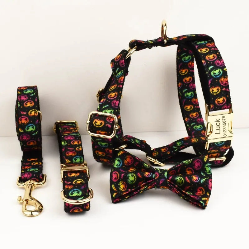 Halloween Pumpkin Dog Collar & Harness Set | Cutie Paw Co.