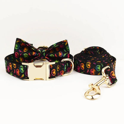 Halloween Pumpkin Dog Collar & Harness Set