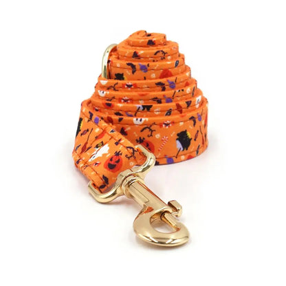 Orange Halloween Dog Collar & Leash Set