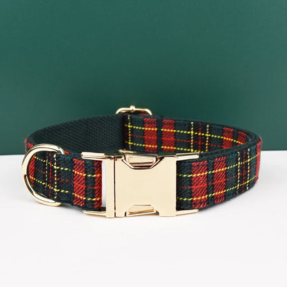 Plaid Dog Collar & Leash Set