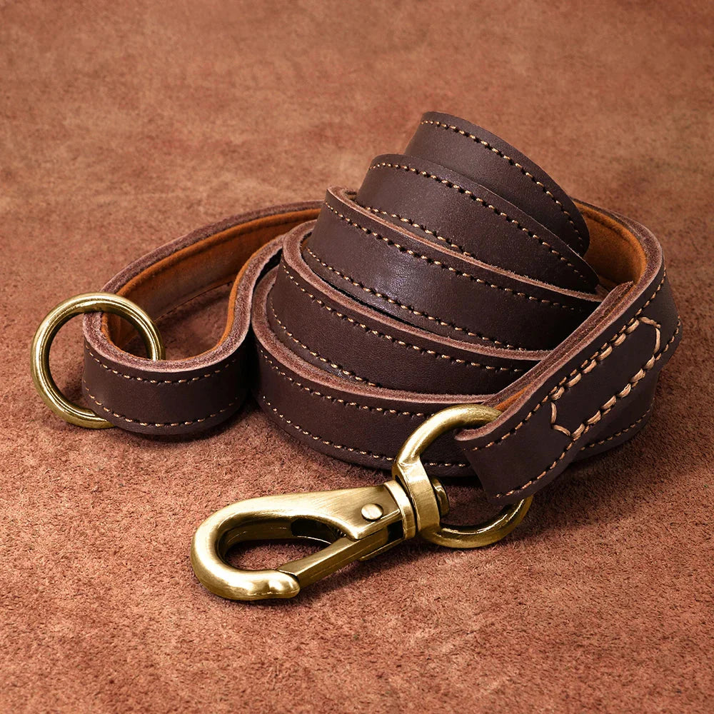 The Classic Leather Lead detail view | Cutie Paw Co.
