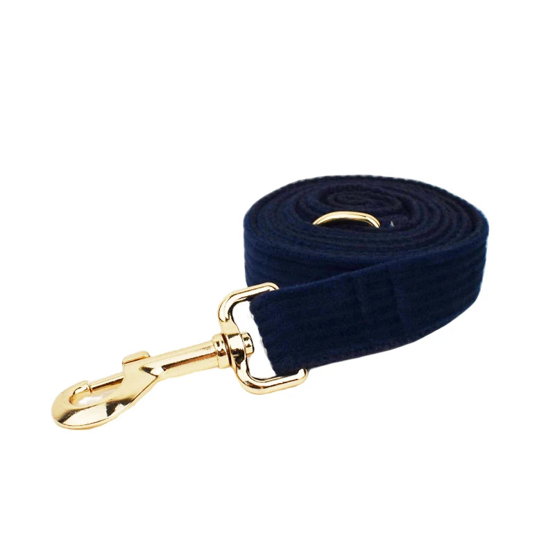 Purplish blue Corduroy Dog Collar And Leash Set For Dogs Custom Engraved Nameplate Pet Supplies Dog Leash Corduroy17