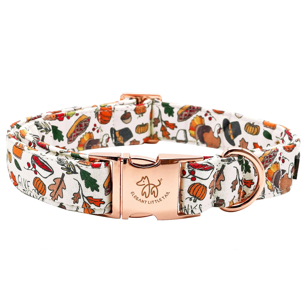 Elegant little tail Dog Collar with Bow - Fall Dog Collar Bow Thanksgiving Turkey Bow Girl Boy Pet Collar Soft Dog Bowtie Collar
