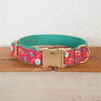 Personalized Dog Collar with Free Engraving, Matching Pet Leash,Customzied Contacts Metal Buckle,Christmas Cartoon Puppy Collar