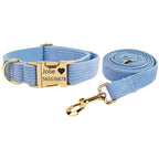 Personalized Dog Collar Name Harness Leash Set for Small Medium Dog Collar Harness Custom Free Engrave Name Dog Poop Bag Holder