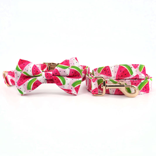 Summer Watermelon Collar, Leash, and Bow