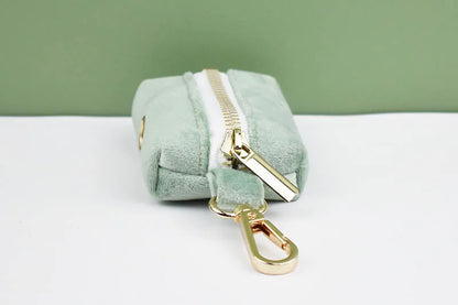 Mint Green Velvet Dog Collar & Leash Set