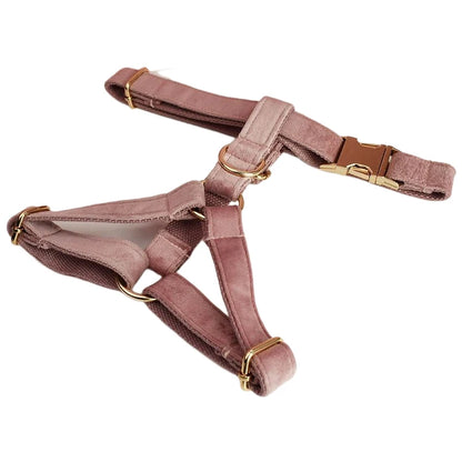 Light Purple Velvet Dog Collar & Leash Set