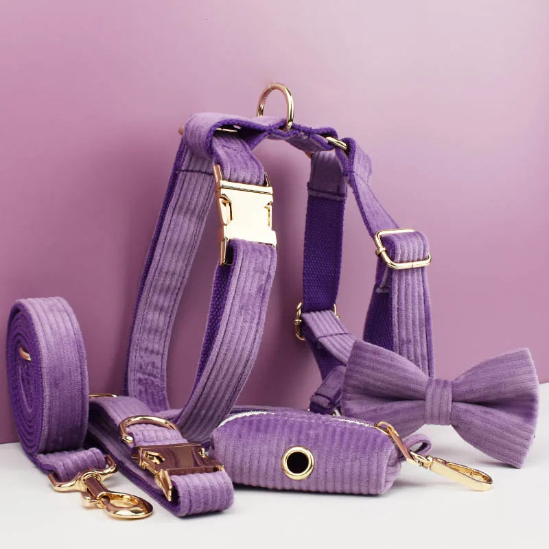 Epic   Corduroy Dog Collar And Leash Set For Dogs Custom Engraved Nameplate Pet Supplies Dog Leash Corduroy15