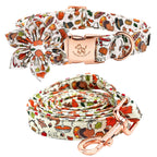 Elegant little tail Dog Collar with Bow - Fall Dog Collar Bow Thanksgiving Turkey Bow Girl Boy Pet Collar Soft Dog Bowtie Collar