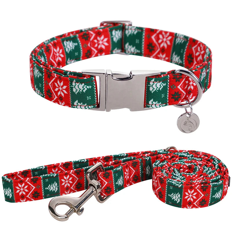 Festive Winter Collar and Leash Set