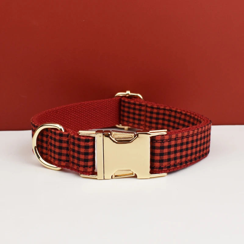 Plaid Dog Collar & Leash Set