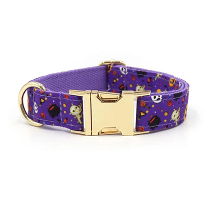 Purple Halloween Dog Collar & Leash Set