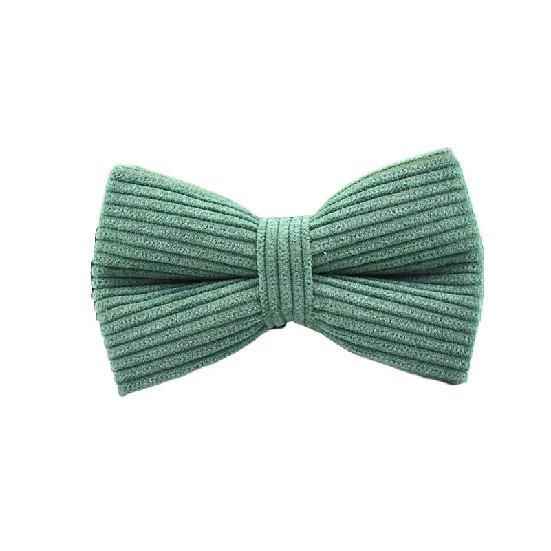 Dark Green Corduroy Dog Collar & Leash Set