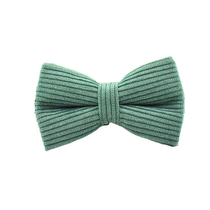 Dark Green Corduroy Dog Collar & Leash Set