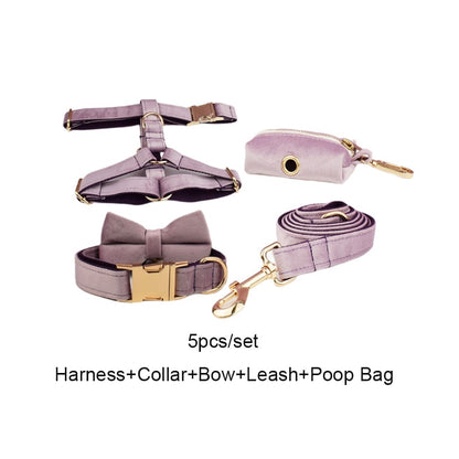 Shimmer Purple Collar and Harness Set