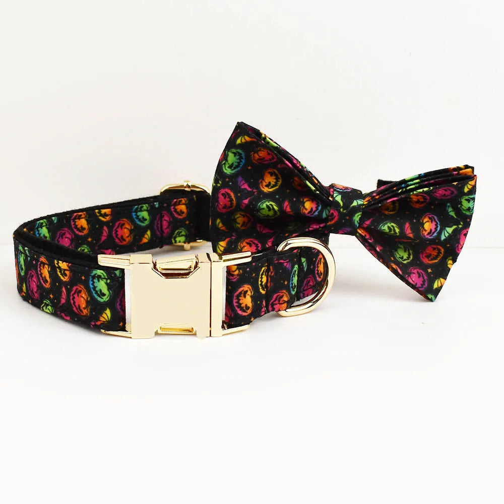 Halloween Pumpkin Dog Collar & Harness Set